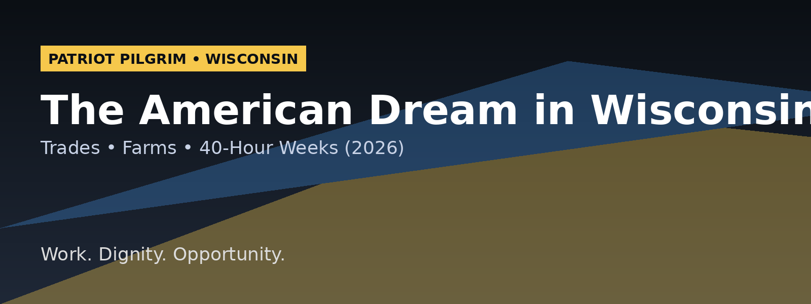 The American Dream in Wisconsin: Trades, Farms, and 40-Hour Weeks (2026)