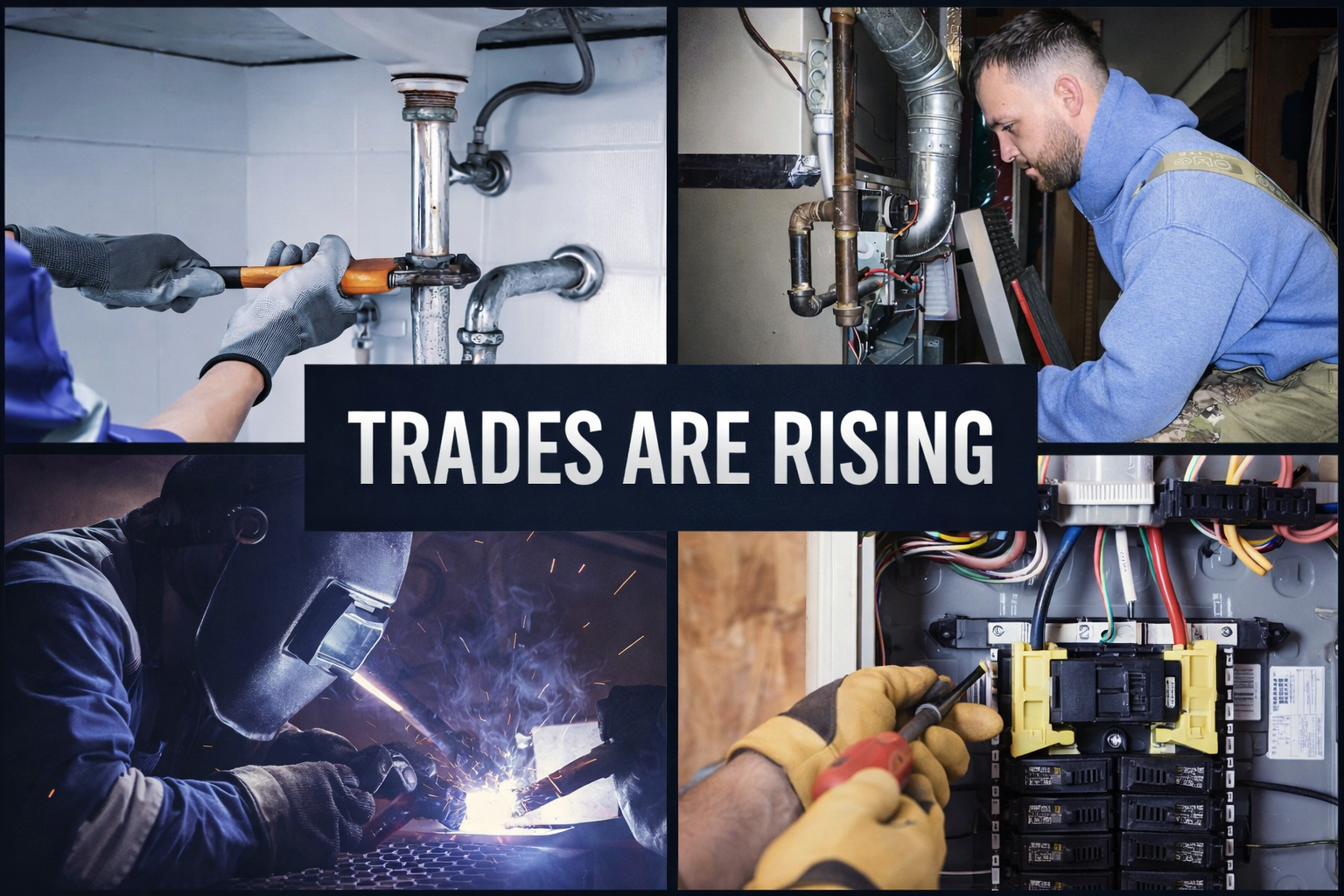Trades Are Rising - Welding Plumbing Electrical HVAC