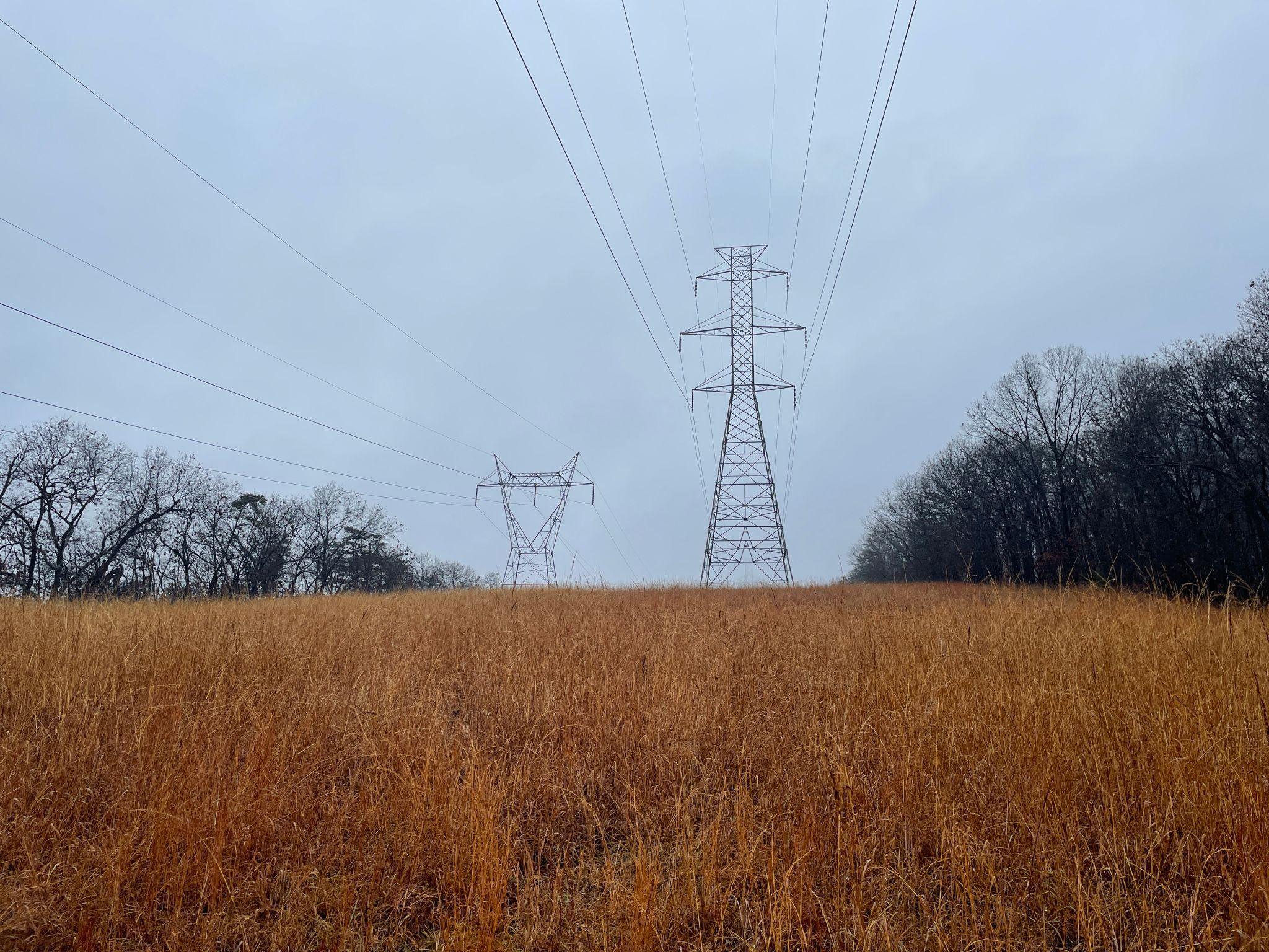 High voltage transmission towers