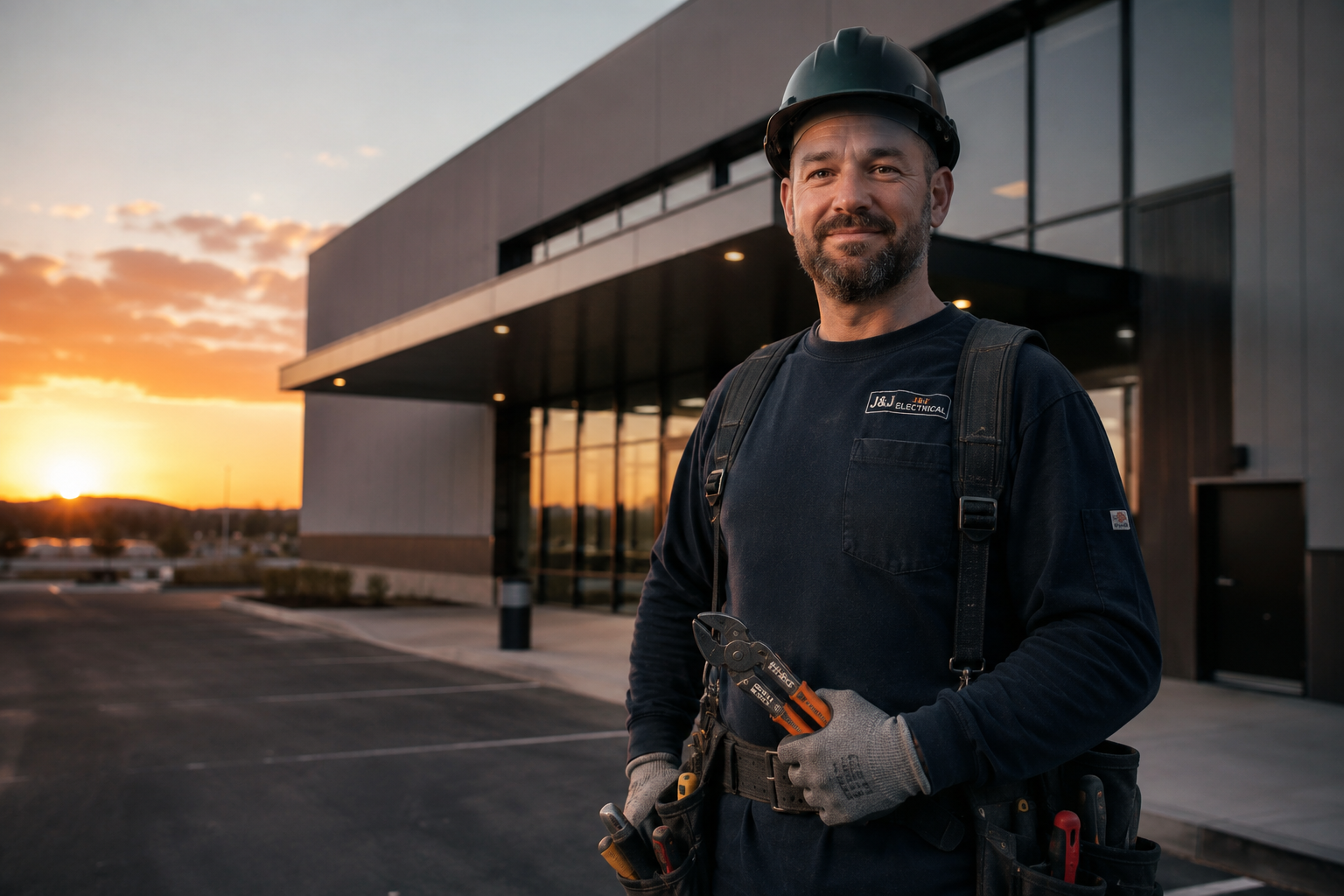 Electrician and skilled tradesman proud of completed work